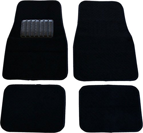 Tapis de Sol Voiture Universel Noir Velours | pour Avant et Arrière | Accessoire Voiture Interieur | Lot de 4