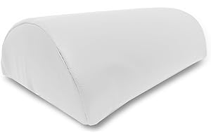 QUIRUMED Cojín Medio Cilindro, Medidas 30 x 18 cm, Color Blanco, Ergonómico, Polipiel, Relleno de Espuma, Cojín Masaje, Fisioterapia