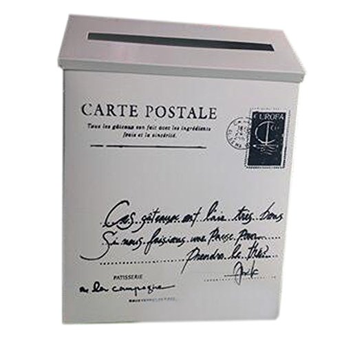 Brief Briefkasten Wand montiert wasserdichte Mailbox mit Schloss Dekorative Box, weißes kleines Wort