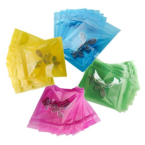 Preisvergleich Produktbild Mylar Druckverschlussbeutel, 400 Stück, wiederverwendbar, Mylarbeutel, Aluminiumfolie, langlebig, flach, metallische Folie, Mylar, flache Ziplock-Tasche, Lebensmittel-Aufbewahrungstasche 8 x 12 cm