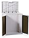 TOOMAX 102 x 90 x 54cm Rattan Line Extra Large Storage Unit with Lid/ 2 Doors - Milk White/Brown