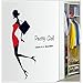 Produktbild Wandaufkleber Beliebte Mode Moderne Schönheit Dame Roten Kleid Schwarze Tasche Wandaufkleber Hübsches Mädchen Frauen Schlafzimmer Zimmer Shop Wandkunst Haus