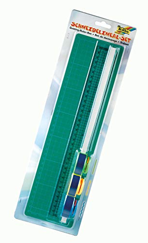 Bringmann - Righello con taglierina e tappetino di taglio, 35 cm