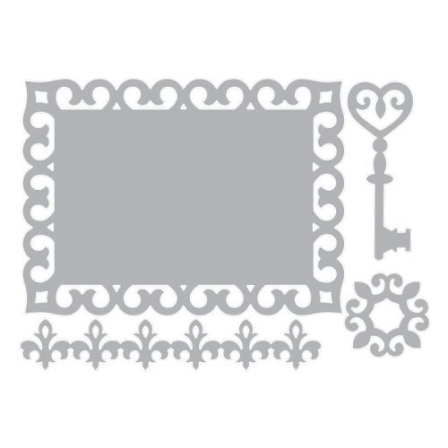 Sizzix Thinlits Border/ Label/ Medallion and Key Die Set, Pack of 4