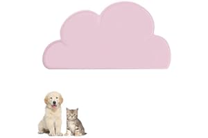 FANJIANG Tappetini Sottociotola per Cani/Gatti, Tappetino per Ciotola di Cibo Antiscivolo per Animali,Perfetto per Proteggere Il Pavimento da Liquidi (Rosa)