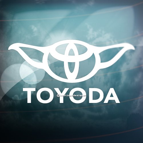 Toyoda Funny Car/vitrine/Bumper Toyota Prius JDM jap Drift Vinyl Decal Sticker blanc