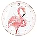 Produktbild W-xiao uhr Wanduhr/Quarzuhr, Flamingomuster runde stumme Kunstuhr für Wohnzimmer, Schlafzimmer, Küche, Büro (12 Zoll)