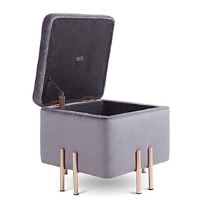 Beautify quadratischer Aufbewahrungshocker mit roségoldenen Beinen