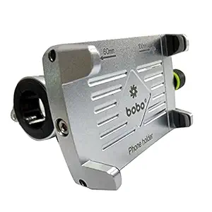 BOBO BM3 Claw-Grip Aluminium Waterproof Bike / Motorcycle / Scooter Mobile Phone Holder Mount, Ideal for Maps and GPS Navigation (Silver)