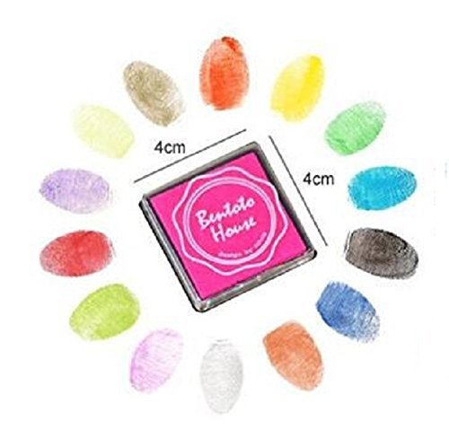 KEEKA 20x Bunte Stempelkissen-Set mit Mini-Stempel Fingerfarbe Ungiftig und Waschbar - 4