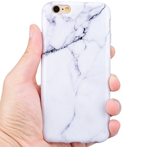 Funda iPhone 6 6s  E-Lush M  rmol Suave Silicona TPU Carcasa Ultra Delgado Flexible Gel Parachoques Goma Mate Opaco Case Cover iPhone 6 Bumper iPhone 6s Caja Amortigua Golpes Protectiva Caso para iPhone 6 6s  4 7 Pulgadas  Smartphone Anti-Rasgu  o y Resistente Tapa - Gris con Blanco