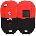 Produktbild kwmobile Autoschlüssel Hülle für Peugeot Citroen - Silikon Schutzhülle Schlüsselhülle Cover für Peugeot Citroen 3-Tasten Klapp Autoschlüssel Rot Schwarz