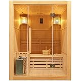 Bagno Italia Sauna Finlandese 3 posti 150x120 cm in legno canadese Hemlock e vetro 8mm