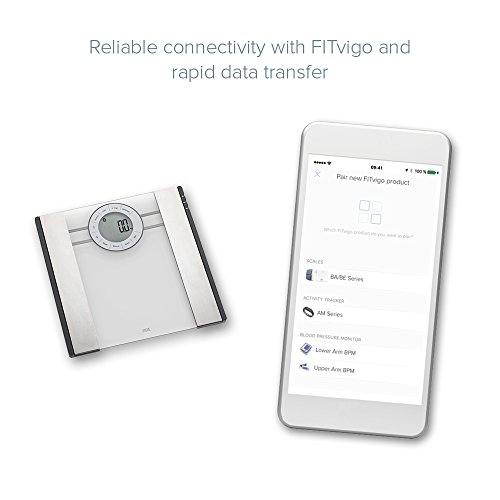 ADE Körperanalysewaage BA 1601 FITvigo. Digitale Körperfettwaage zur Messung von Gewicht, BMI, Wasseranteil, Muskelmasse, Knochenmasse. Körperanalysegerät mit mehrfach ausgezeichneter App (Bluetooth) - 3