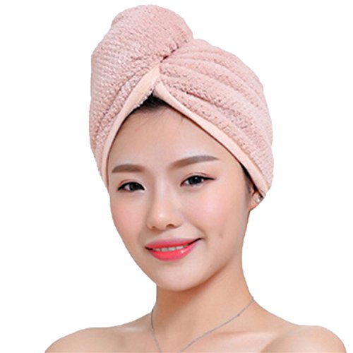 Preisvergleich Produktbild Lalang Mikrofaser Trockene Haarkappe Turban Haartrockentuch Handtuch Kopftuch Haartrockentuch Handtücher (Rosa)