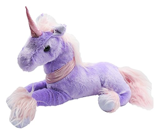 Preisvergleich Produktbild Einhorn 37 cm liegend Plüschtier Kuscheltier (Lila)