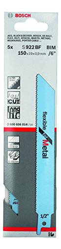 Bosch Zubehör Reciprosägeblätter Metall S922BF 5 Stück, 2608656014 - 2