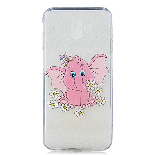 Preisvergleich Produktbild 6City8Ni Neo Silikon Hülle [Scratch-Resistant],Kreativ Niedliche Cartoon Hülle / Schutzhülle / Cover Soft Ultra Dünn Crystal Clear Transparent Kirstall Gel TPU Protective für Samsung J6 Plus 2018