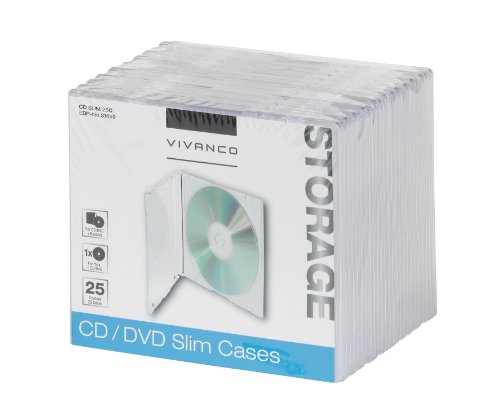 Vivanco CD/DVD Slim Case (25-er Pack) transparent