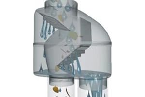 AMUR Filtro de lluvia para depósito de agua de lluvia Z 100 gris – Filtro de agua de lluvia en diseño autolimpiable con colador de acero inoxidable y conector universal de 100 – 125 mm para uso