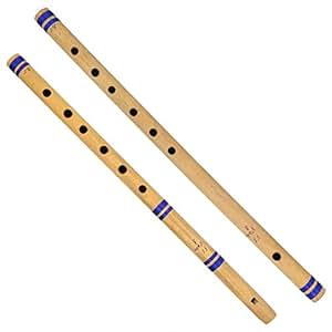 Flauto Indiano Per Musica Set 2 Flauti Indiani In Bambù - Bansuri Fipple E Trasversale, 35.6cm, Per Principianti E Professionisti Bansuri Fipple E Traverso - Foto 3