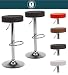 Produktbild Exclusiver Barhocker - Chillout - aus Kunstleder 2er Set rund verchromt Barstuhl bar Stool höhenverstellbar drehbar (Schwarz)