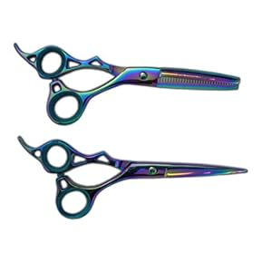 Professional Hairdressing Scissors & Thinner Hair Cutting Shears Barber Salon Styling Scissors 6.0" Japanese Steel with Case Titanium RAZOR EDGED - Image 2