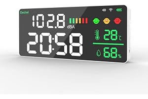 WiFi Decibel Meter 4-i-1 Temperatur Fukt Decibel Test väckarklocka 11 tum LED-display färg smart länk app kontroll buller decibel mätare