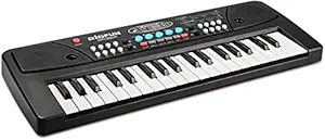 Divine Man Mini Toy Plastic Keyboard With Mini Microphone For 6+ Years Old Girls & Boys, 37 Keys Multi-Function Electric Keyboards For Kids(Black)