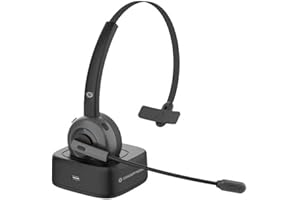CONCEPTRONIC POLONA03BDA Kabelloses Bluetooth-Headset mit Ladedoc & Bluetooth USB Audio Adapter, Schwarz