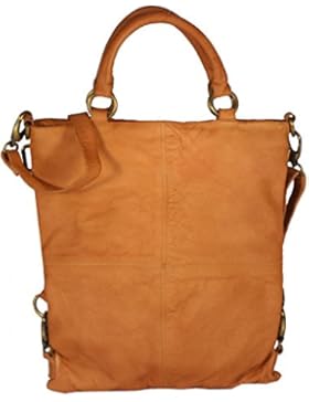 Reggona - Henkeltasche Schultertasche HochFormat SLIM Leder Used-Look URBAN BAG DIN-A4 geeignet Damen Umhängetaschen...