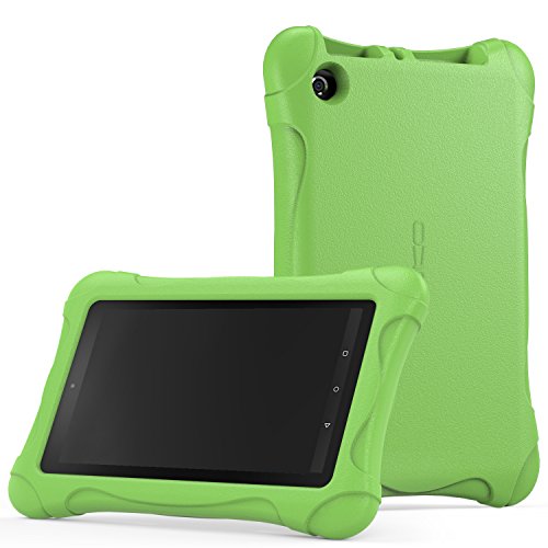 MoKo Fire 7 2015 Hülle - Superleicht EVA Stoßfest Kinderfreundlich Kinder Schutzhülle für Amazon Fire 7.0 Zoll (5. Generation - 2015 Modell), Grün