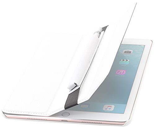StilGut Pencil-Halter für Apple 9,7″ iPad Pro und iPad Pro 10.5″ aus echtem Leder. Stift-Halterung zur sicheren Aufbewahrung des Apple Pens, Weiß - 3