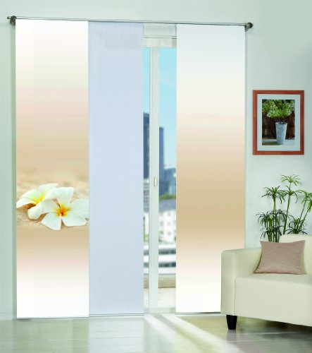 Home fashion 86048-711 Schiebevorhang Digitaldruck „Nancy“, natur / 245 x 60 cm Dekostoff-Seidenoptik - 2