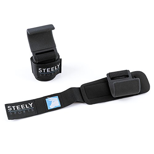 Steely-Sports Zughilfen – Power Lifting Hooks V2 / Klimmzughaken – Farbe: schwarz // Bodybuilding, Krafttraining, Fitness & Gewichtheben - 5
