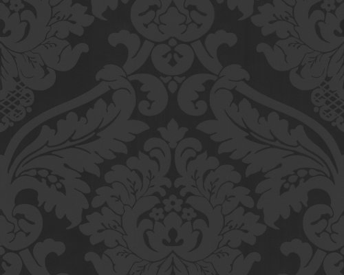 Livingwalls 552631 Strukturtapete Flock, Mustertapete, neo-barock, schwarz - 2