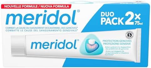 Dentifricio meridol Protezione Gengive 2x75ml | Combatte il sanguinamento e l'infiammazione gengivale agendo sulla causa principale* |Formula a doppia azione | effetto antibatterico*