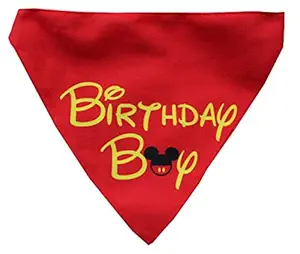 Lana Paws Birthday Boy Dog Bandana Scarf (Red), M-L_Pack of 1