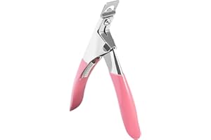 VNIDJGB Acrylic Nail Clippers, Rustproof Nail Clippers for Acrylic Nails, Stainless Steel Nails Clipper for False Nail, Sharp Professional Nail tip Cutter, Manicure Pedicure Trimmer. (Pink)
