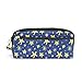 Produktbild Federmäppchen für Schüler, gelbes Sternenmuster, Königsblau, PU-Leder Organizer, Stifthalter, Geldbörse, Geldbörse, wasserdicht, große Kapazität, Mini-Make-up-Tasche