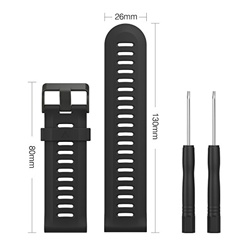MoKo Garmin Fenix 3 Sport Watch Armband – Silikon Sportarmband Uhr Band Strap Ersatzarmband Uhrenarmband mit Werkzeug für Garmin Fenix 3 / Fenix 3 HR GPS Smart Watch, Schwarz/Grün - 8