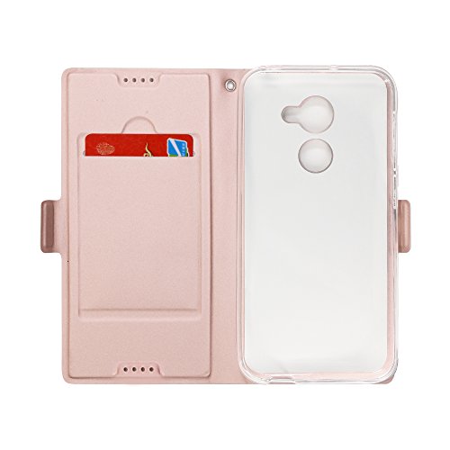 TopACE   High Quality PU Cuero Funda flip Cover Caso para Vodafone Smart N8  Oro Rosa 
