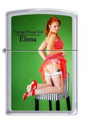 Zippo 2.002.954 Feuerzeuge Vintage Pin Up Girl Elena - Limited Edition 001/500 - 500/500 - MM - Collection 2012 - satin Finish