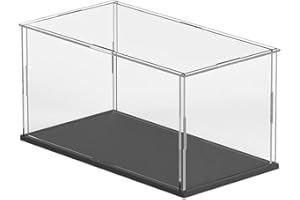 NHQZ vetrinetta espositiva,Vetrina acrilica,con Base Nera, Acrilico Scatola Antipolvere Vetrina per Figure d'azione Giocattoli, da Collezione