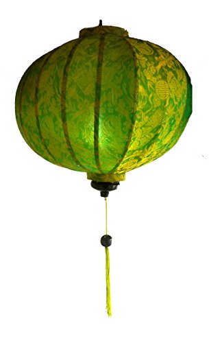 VIETNAMESE ORIENTAL SILK BAMBOO HANDGEFERTIGTE LATERNE LAMPEN Chinesisch grün 14