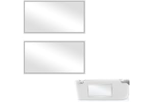 WUFKOP 2 Pezzi Specchietto da Trucco per Parasole Auto, Specchio Cosmetico Auto HD in Acciaio Inossidabile Autoadesivo per Donne, Van Life e Camper