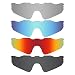 Produktbild MRY 4 Paar Polarisierte Ersatz Gläser für Oakley Radar EV Path Sunglasses-Stealth schwarz/fire rot/Ice blau/Silber Titan