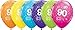 Produktbild 6 Latexballon Luftballon Zahlenballon Zahl 90 farbig sortiert ca. 28 cm (Ballongas geeignet)