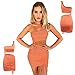 Produktbild LYWWH Sexy Riemen hohl Damen Kleid einfarbig umhängetasche hüfte Rock Mode schlank einfach und großzügig,Orange,S