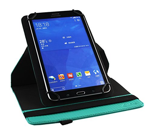 Emartbuy® Alcatel One Touch Pixi 3 ( 8.0 ) 4G 8 Zoll Tablet Universal ( 7 – 8 Zoll ) Gepolsterte Design Emerald Grün 360 Grad rotierende Stand Folio Geldbörse Tasche Hülle + Türkis Eingabestift - 6